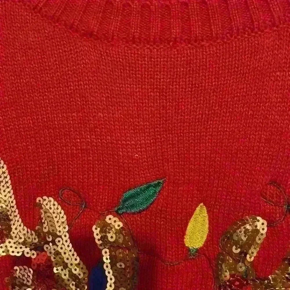 Karen Scott Embellished Party Reindeer Sweater Ugly Christmas XL - Picture 6 of 13
